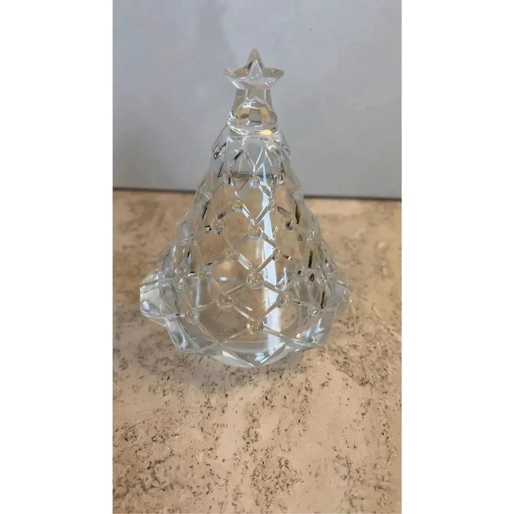 Vintage Cristal d'Arque Clear‎ Crystal Christmas Tea Light Votives Candle Holder